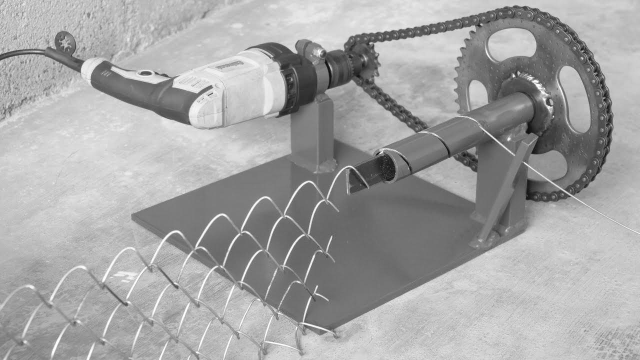 How To Make A Simple Chain Hyperlink Fencing Machine Utilizing Drill Machine |  DIY