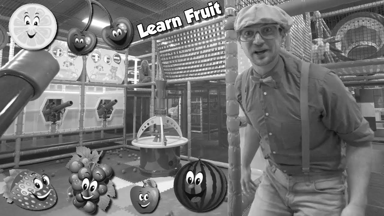 Be taught Fruits with Blippi |  Educational Indoor Playground Movies for Children