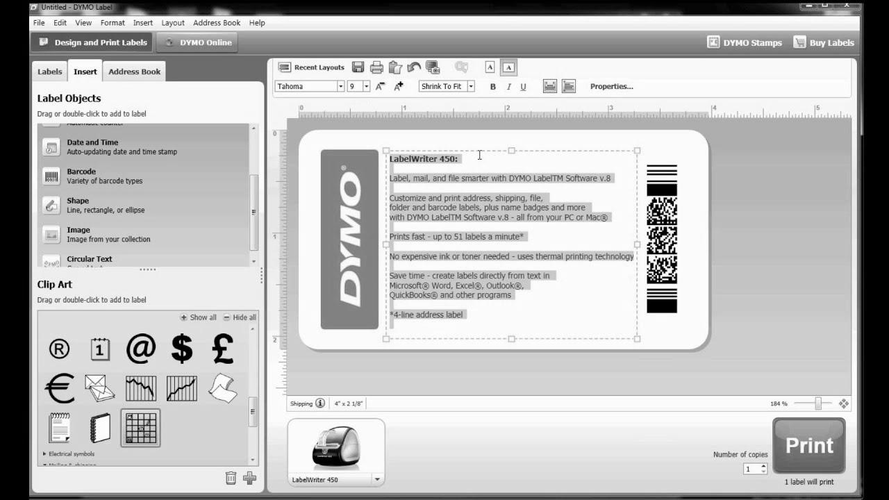 How to construct your individual label template in DYMO Label Software?